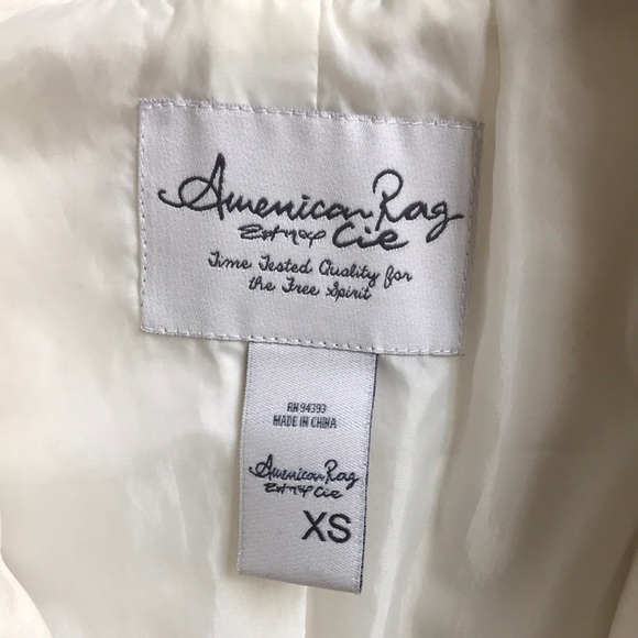 SOLD American Rag white leather motojacket XS - Picture 2 of 4